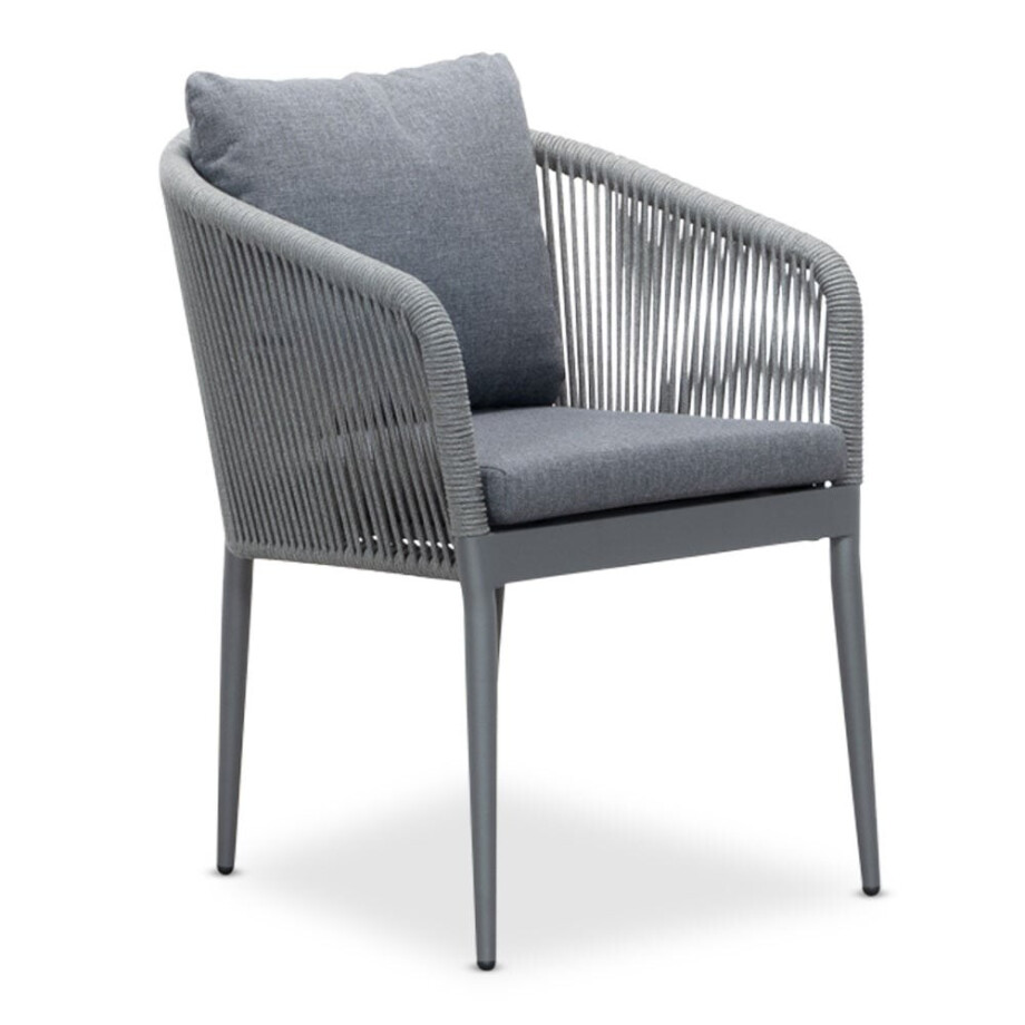 Orlando dining tuinstoel | touw + aluminium | antraciet afbeelding 1