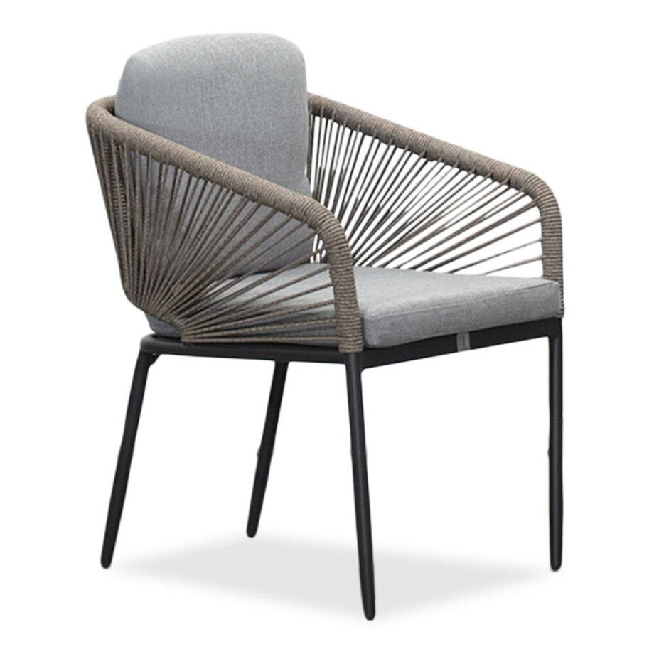 Savanna dining tuinstoel | aluminium + touw | antraciet Savanna dining tuinstoel | aluminium + touw | antraciet afbeelding 1