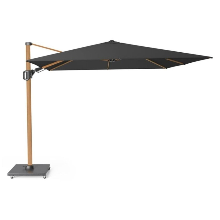 Challenger T² zweefparasol - premium doek | 300x300cm  | Faded Black/Teak look afbeelding 1