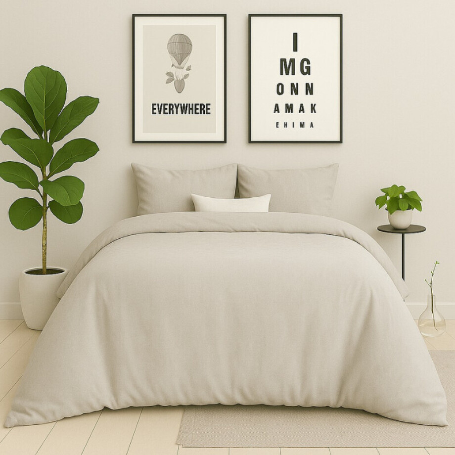 Dekbedovertrek Stonewashed - Tweepersoons (200x200 cm) - Bruin Microvezel - Dessin: - Zydante - Dekbed-Discounter.nl afbeelding 