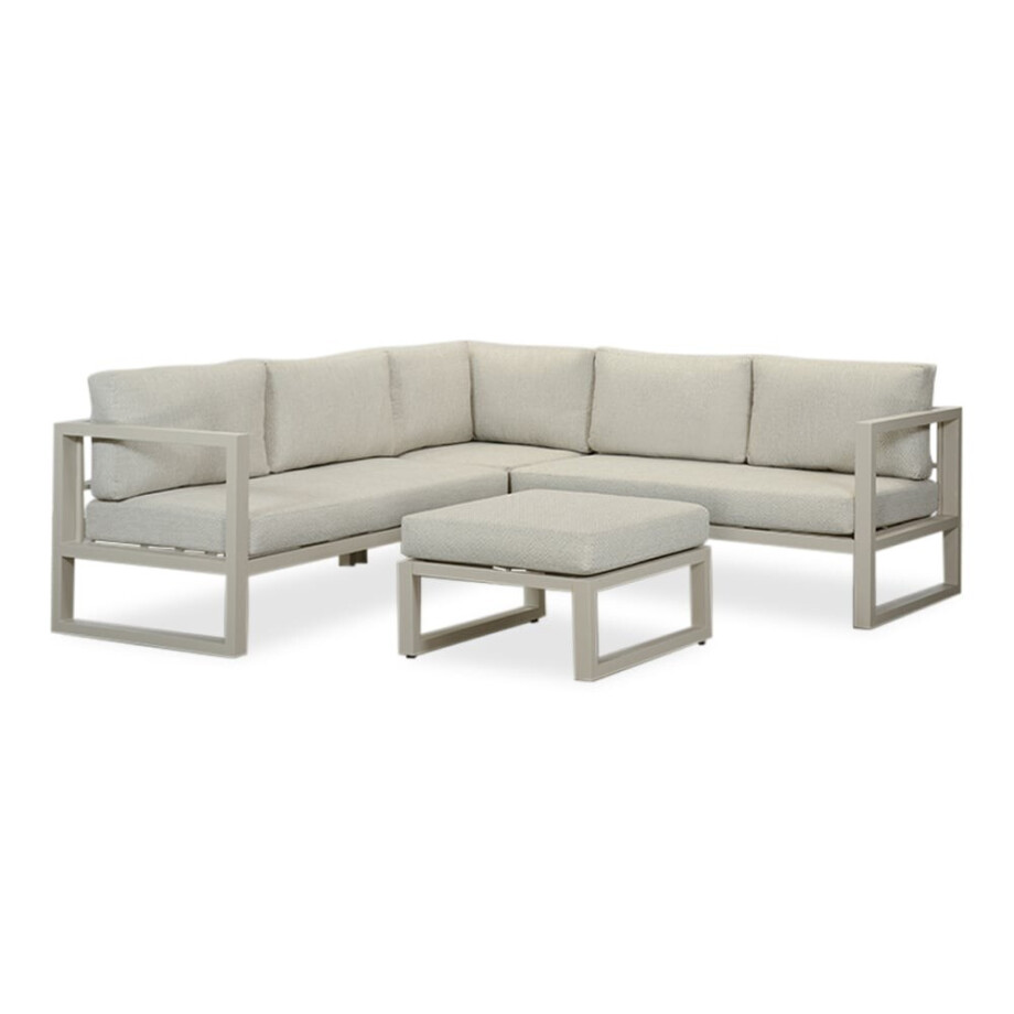 Cordoba hoek loungeset 6 personen | aluminium | beige | 4-delig - 228x228cm afbeelding 1