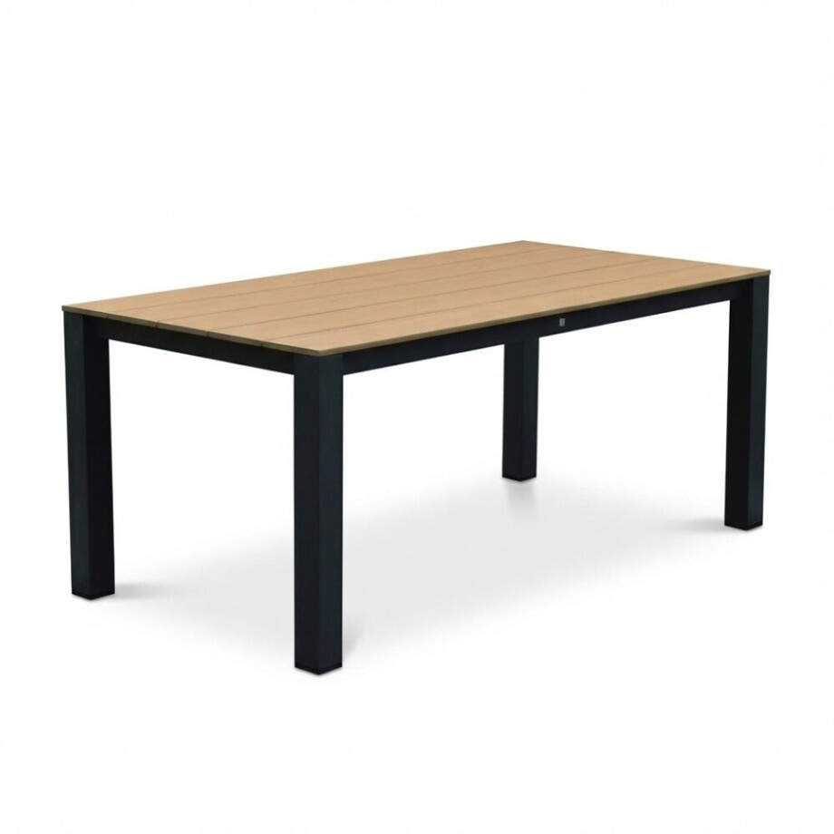 Manhattan dining tuintafel 4 personen | polywood + aluminium | Natural Wood/antraciet | 180cm Manhattan dining tuintafel 4 personen | polywood + aluminium | Natural Wood/antraciet | 180cm afbeelding 1