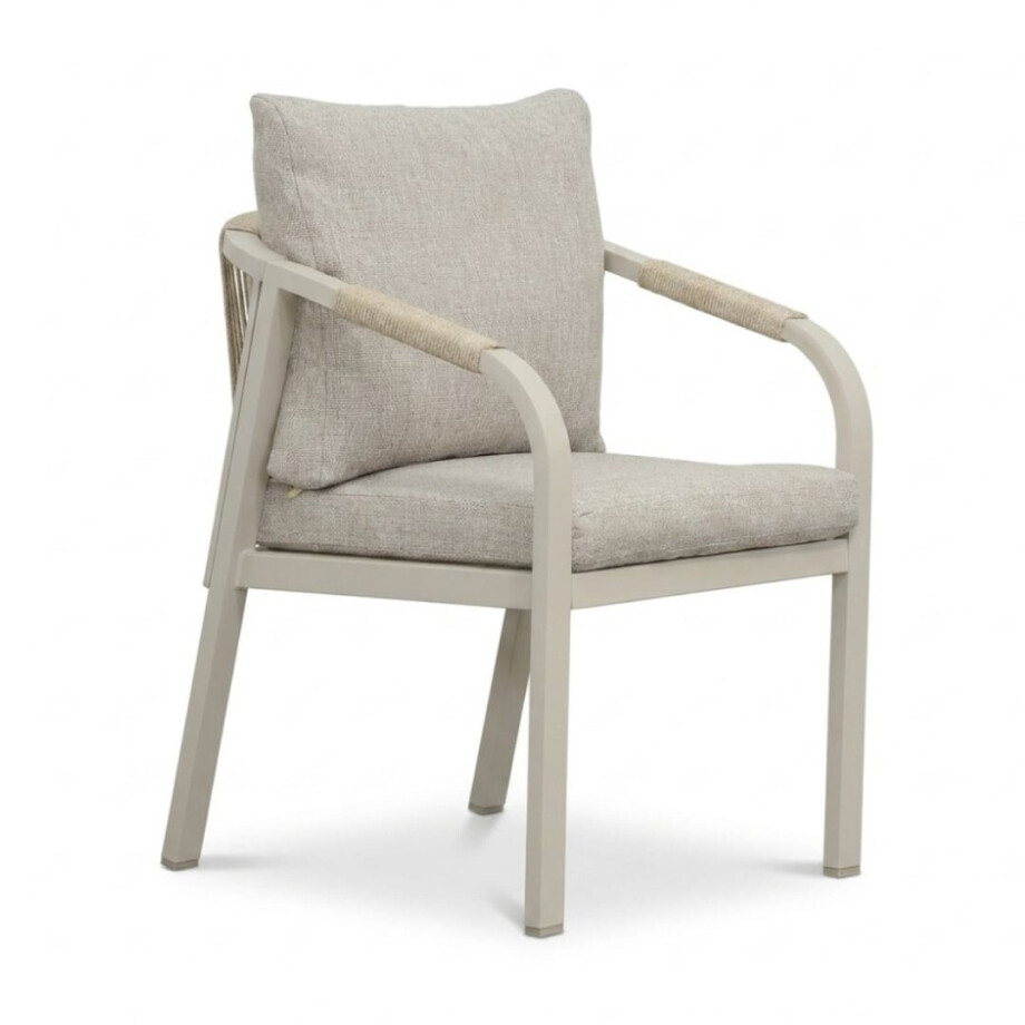 Calgary tuinstoel beige | touw + aluminium | beige Calgary tuinstoel beige | touw + aluminium | beige afbeelding 1