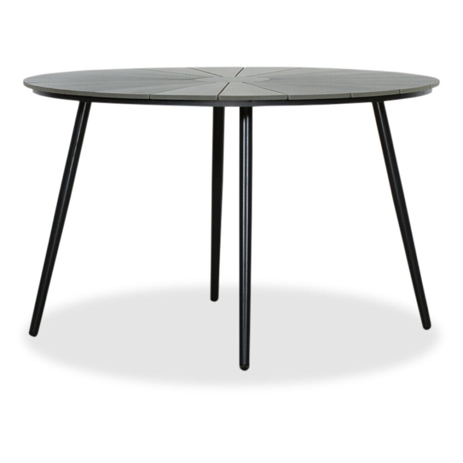 Frederik dining tuintafel 4 personen | polywood + aluminium | Grey |Ø120cm rond afbeelding 1