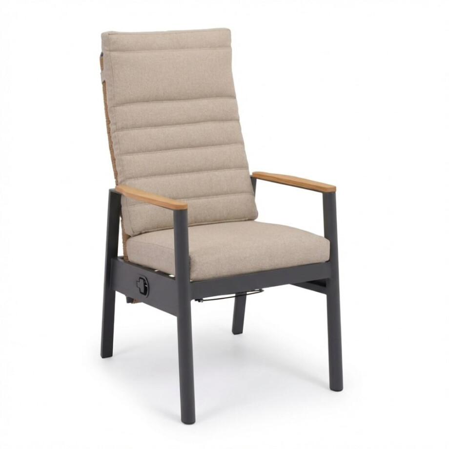 Boston dining tuinstoel | aluminium + teak | zand afbeelding 1