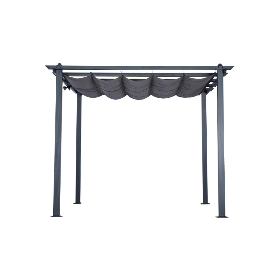 Velas zonnedoek/pergola | aluminium + 140gr polyester | grijs | 300x300cm afbeelding 