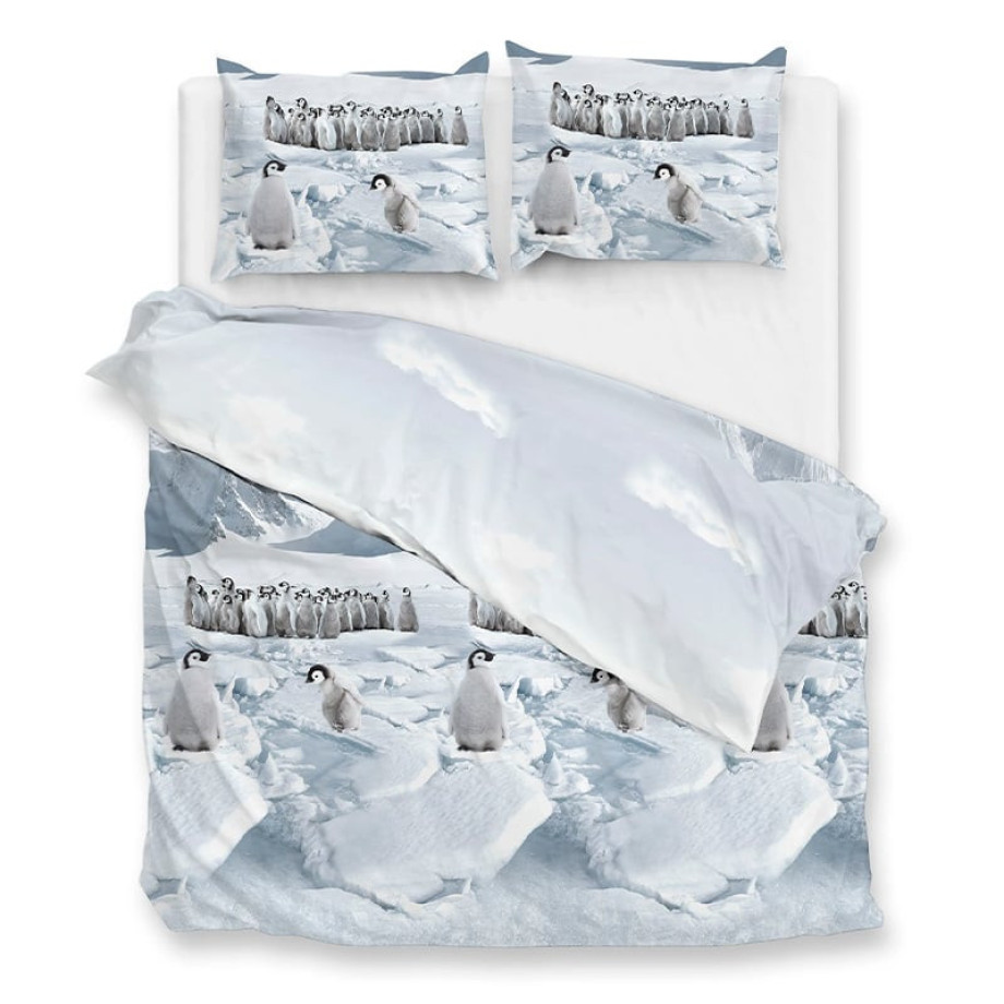 Flanellen Dekbedovertrek Pinguini - (x cm) - Blauw - Dessin: Patroon - Zo!Home - Dekbed-Discounter.nl afbeelding 1