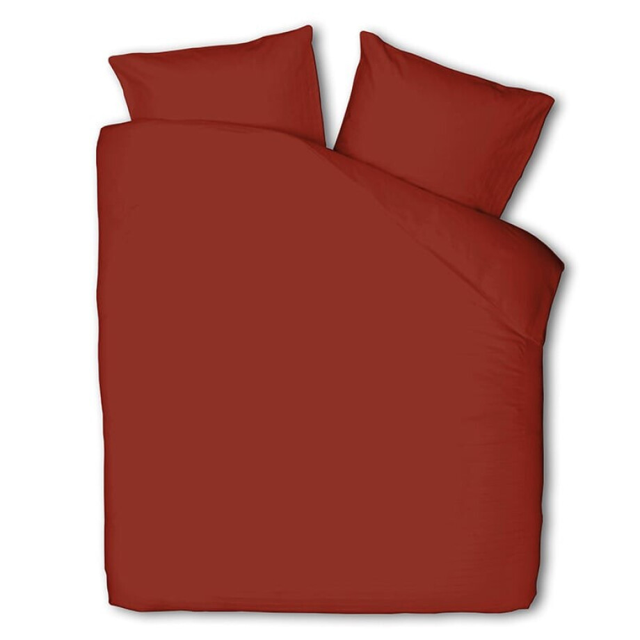 Dekbedovertrek Luna Uni - Tweepersoons (200x220 cm) - Rood Microvezel - Dessin: Effen - Luna Bedding - Dekbed-Discounter.nl afbeelding 