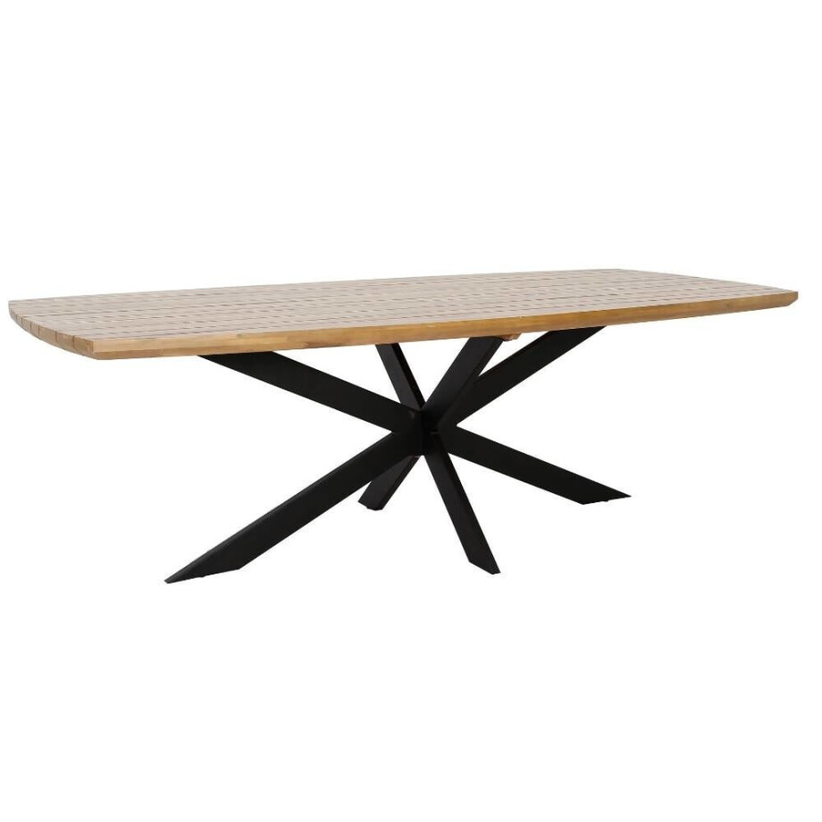Salo dining tuintafel 6 personen | hardhout + staal | teaklook | 240cm Deens ovaal afbeelding 1
