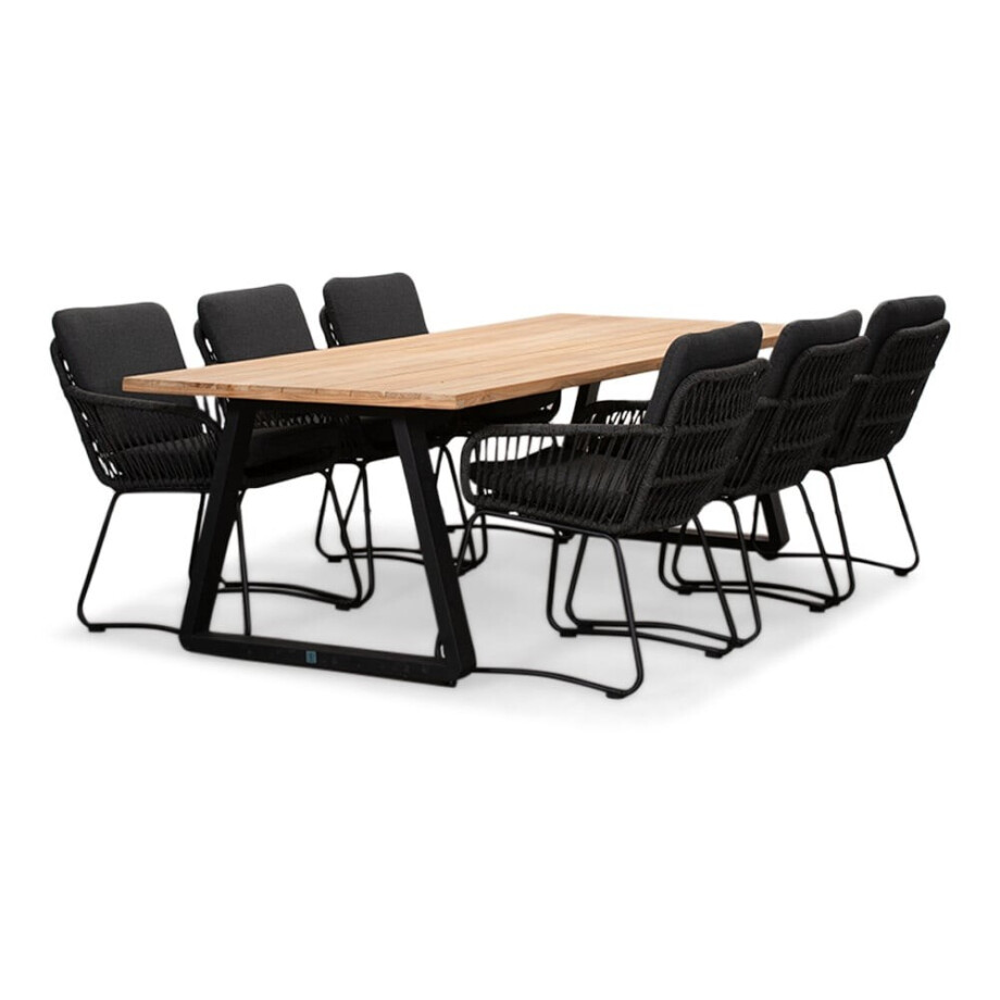 Elena/Harper Lava Grey dining tuinset | 6 personen | teakhout + touw | 240cm Elena/Harper Lava Grey dining tuinset | 6 personen | teakhout + touw | 240cm afbeelding 1