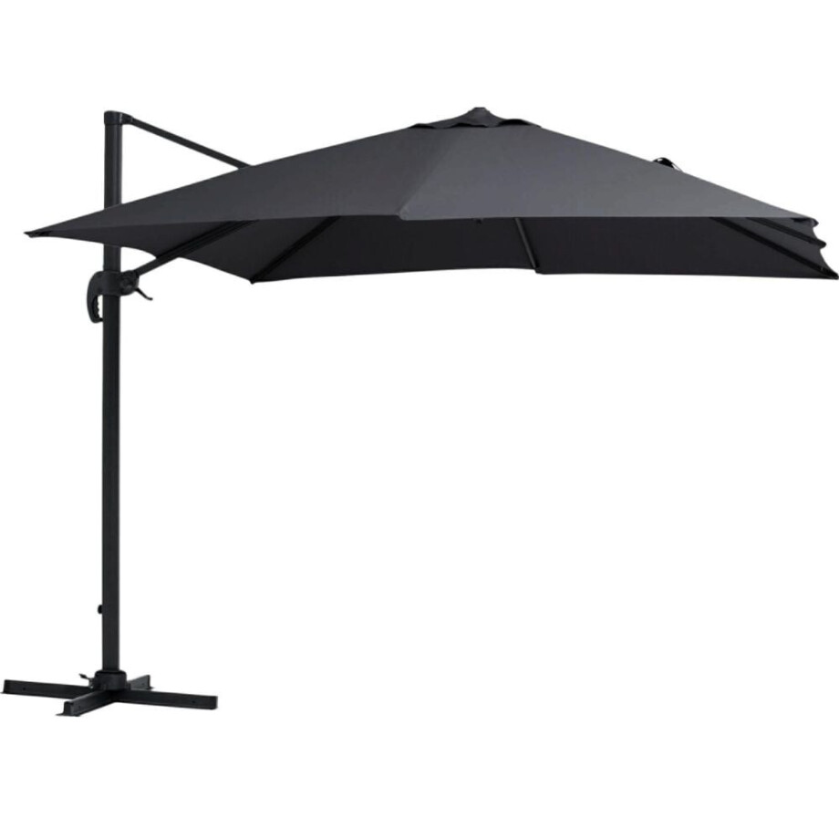 Lissabon zweefparasol | 300x300cm met parasolvoet | zwart afbeelding 1