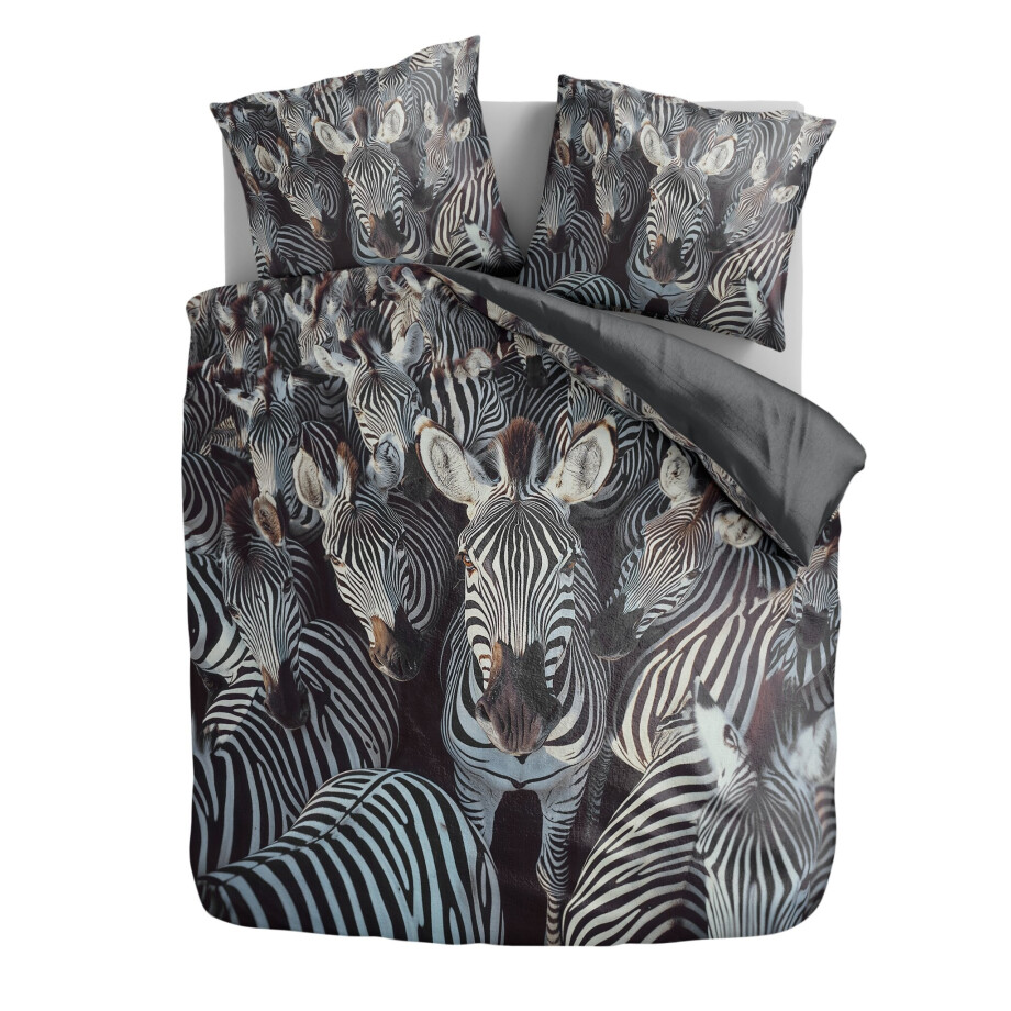 Dekbedovertrek Savana Stripes - Eenpersoons (140x200 cm) - Meerkleurig Microvezel - Dessin: Dieren - Zydante - Dekbed-Discounter.nl afbeelding 