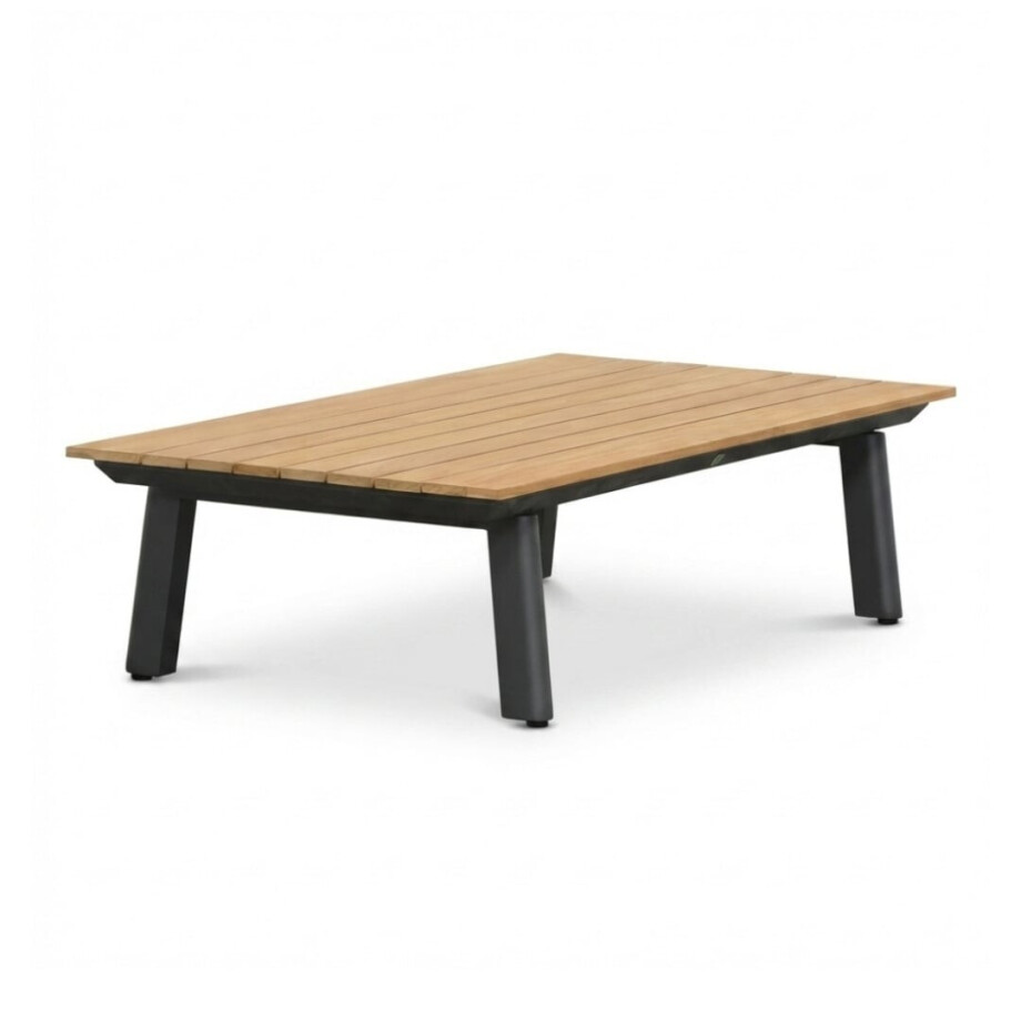 Montana koffietafel | aluminium + teak | antraciet | 120x60cm Montana koffietafel | aluminium + teak | antraciet | 120x60cm afbeelding 1