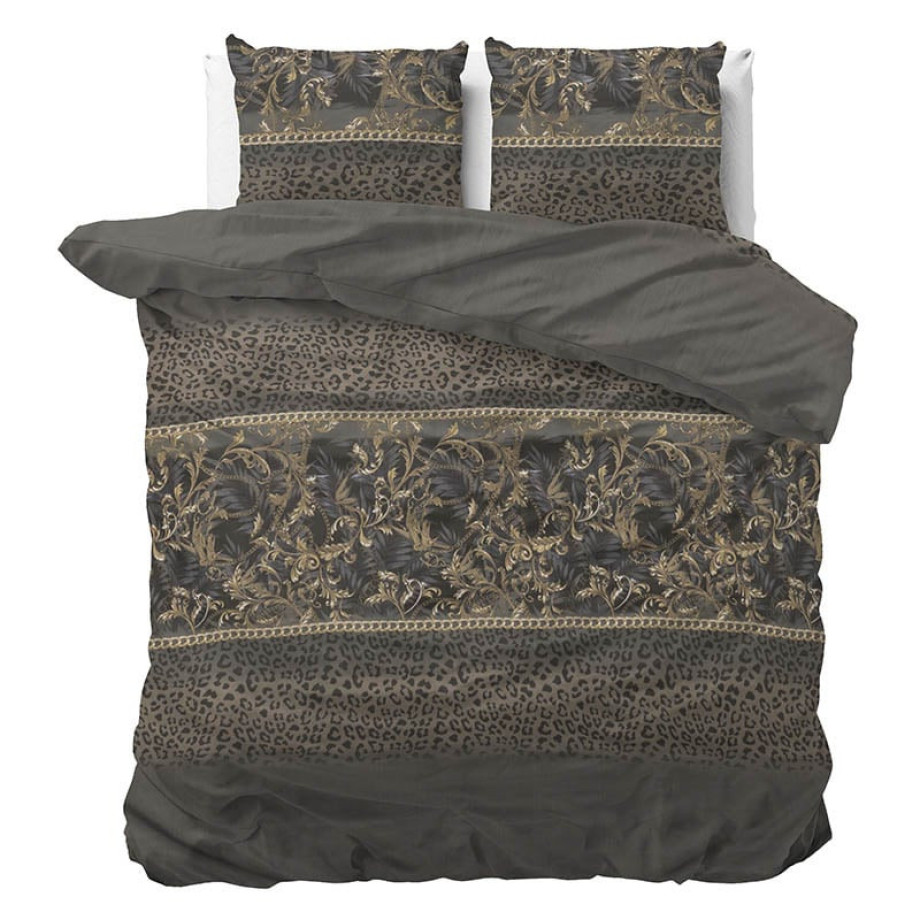 Dekbedovertrek Tigarina Taupe Dekbedovertrek - Lits-Jumeaux (240x220 cm) - Taupe Polycotton - Dessin: - Sleeptime Elegance - Dekbed-Discounter.nl afbeelding 1