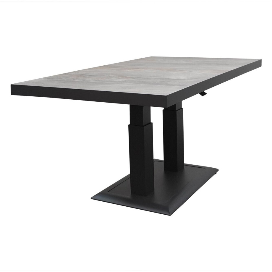 Prato Negro lounge/dining tuintafel - verstelbaar 4 personen | keramiek + aluminium | Grey | 140cm afbeelding 1