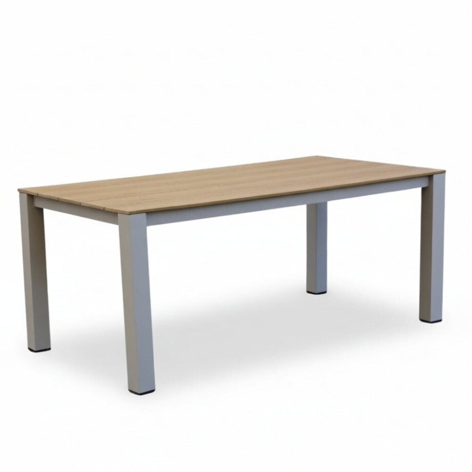 Manhattan dining tuintafel 4 personen | polywood + aluminium | Natural Wood/beige | 180cm afbeelding 1