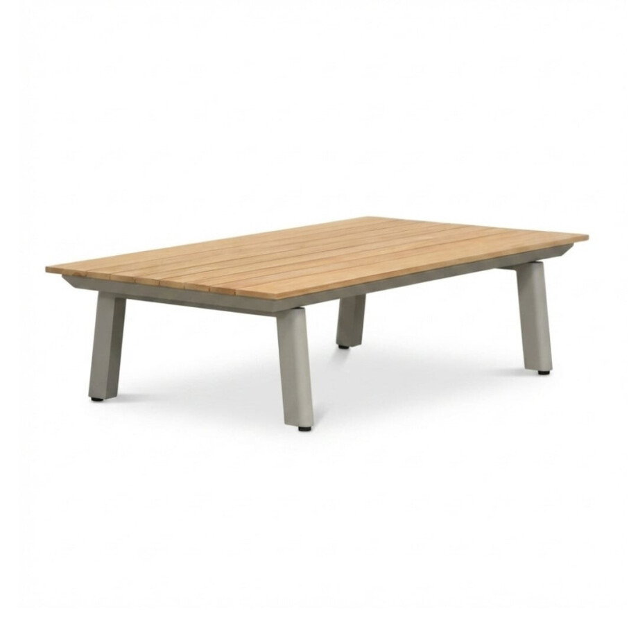 Montana koffietafel | aluminium + teak | beige | 120x60cm Montana koffietafel | aluminium + teak | beige | 120x60cm afbeelding 1