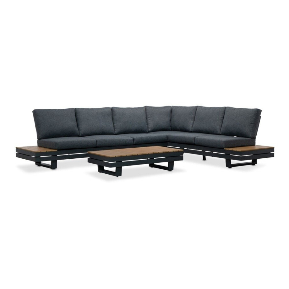 Vegas hoek loungeset-rechts 6 personen incl. tafel | aluminium + polywood | antraciet | 5-delig afbeelding 1