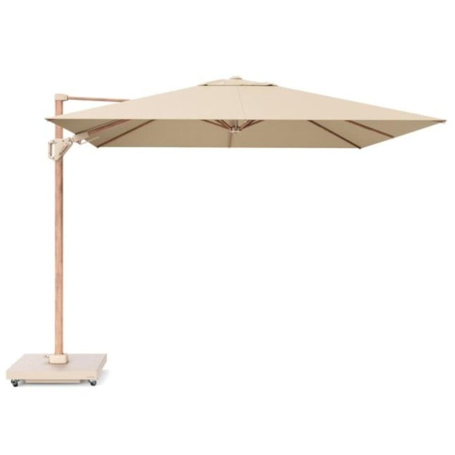 Challenger T² zweefparasol - premium doek | 300x300cm  | Champagne/Teak look afbeelding 1
