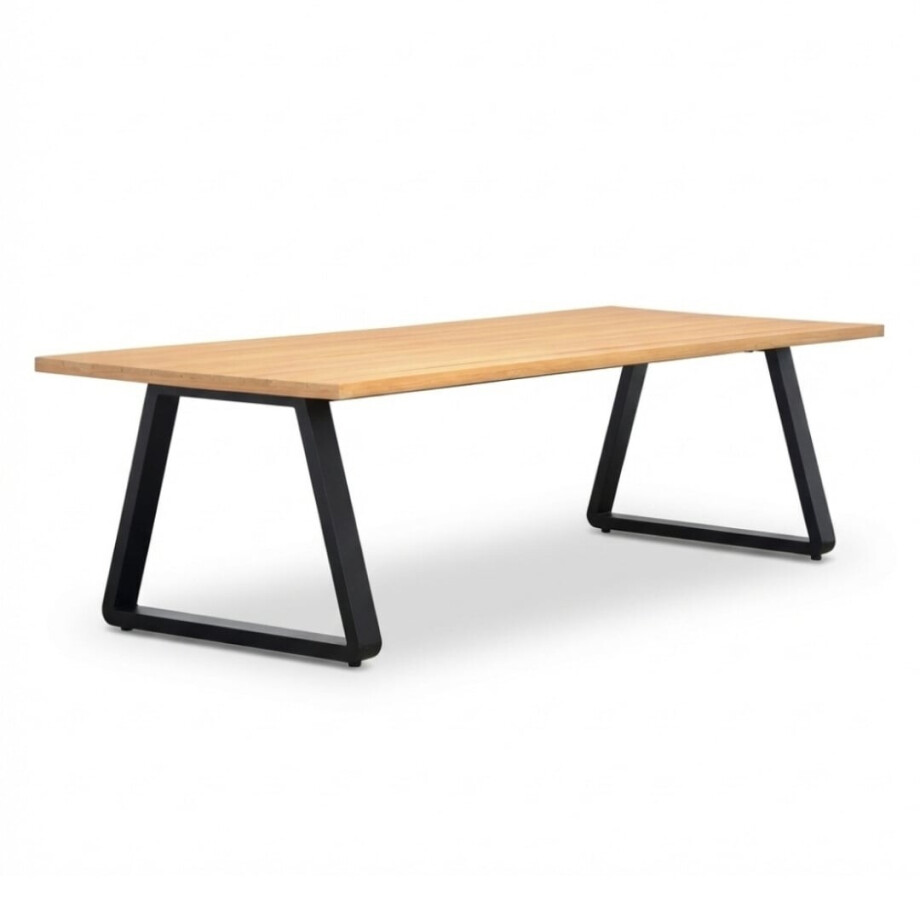 Elena low dining tuintafel 6 personen | teakhout + aluminium | Natural Teak | 240cm afbeelding 1