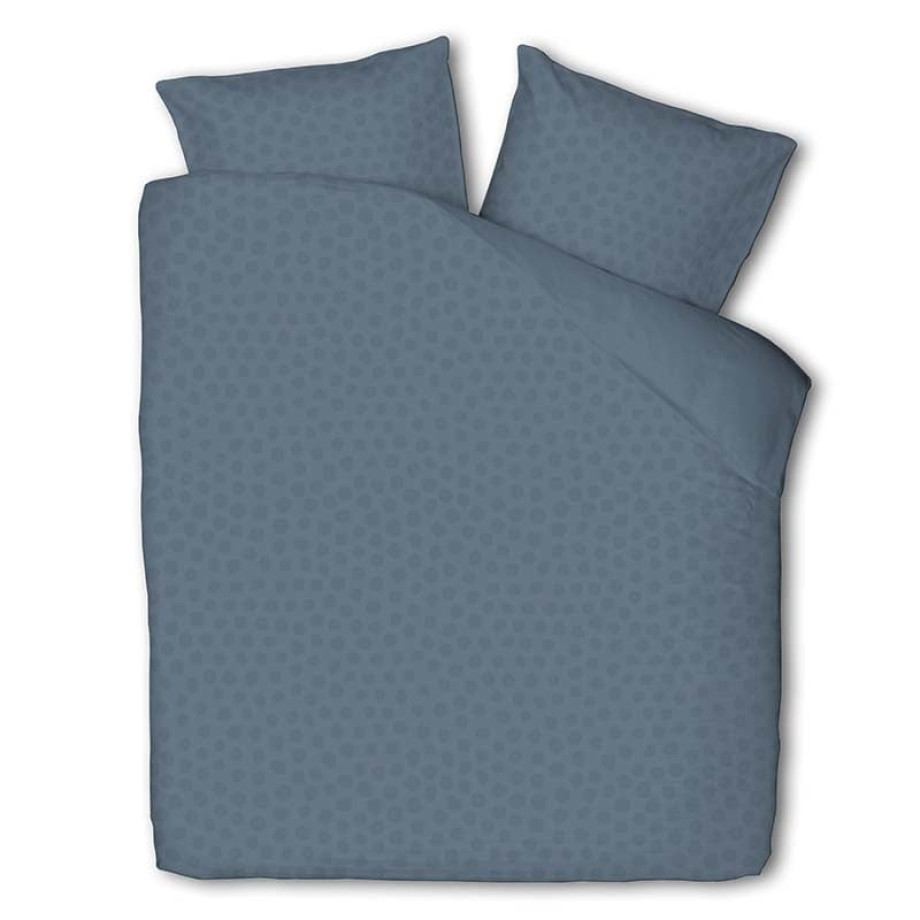 Dekbedovertrek Luna Embossed Dots - Lits-Jumeaux (240x220 cm) - Blauw Microvezel - Dessin: Stippen - Luna Bedding - Dekbed-Discounter.nl afbeelding 1