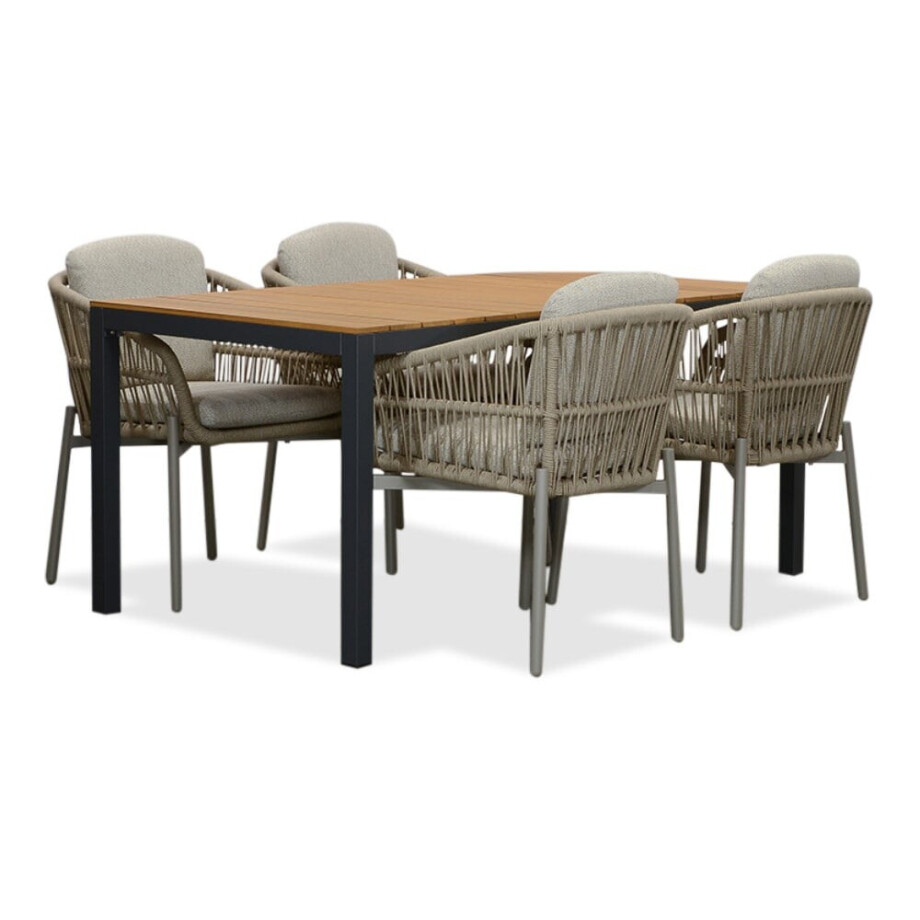 Delta/Rico zand dining tuinset | 4 personen | teakhout + aluminium | 160cm Delta/Rico zand dining tuinset | 4 personen | teakhout + aluminium | 160cm afbeelding 1