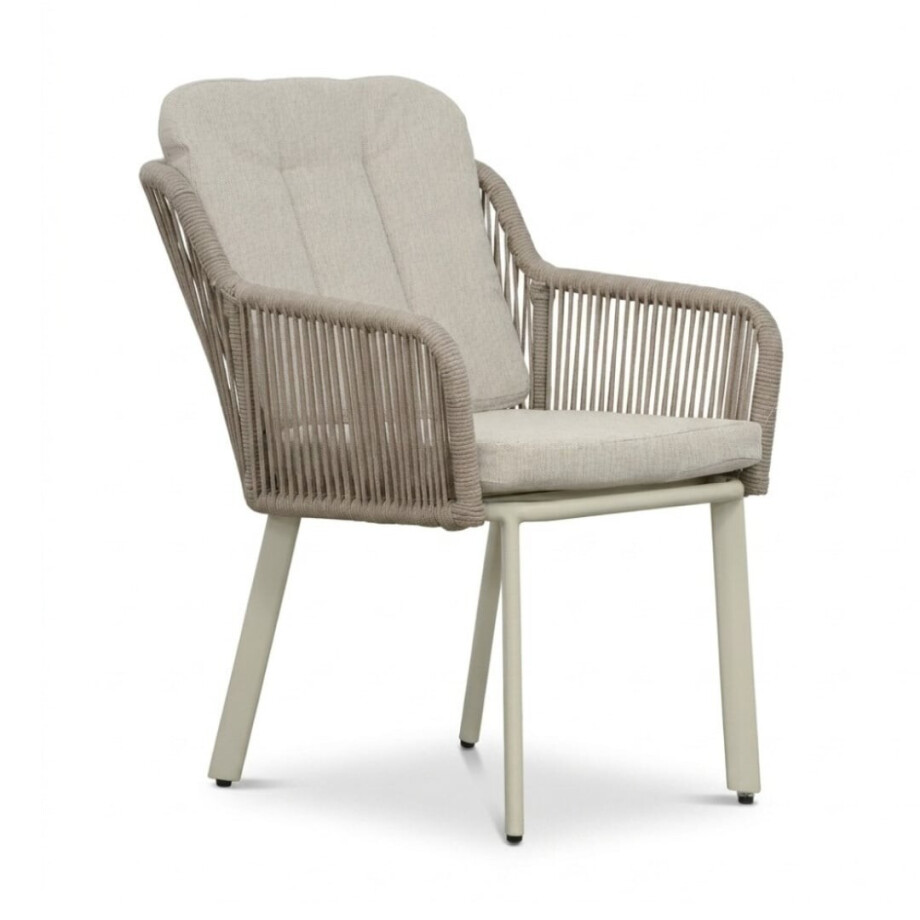 Italo dining tuinstoel | touw + aluminium | Almond Beige afbeelding 1