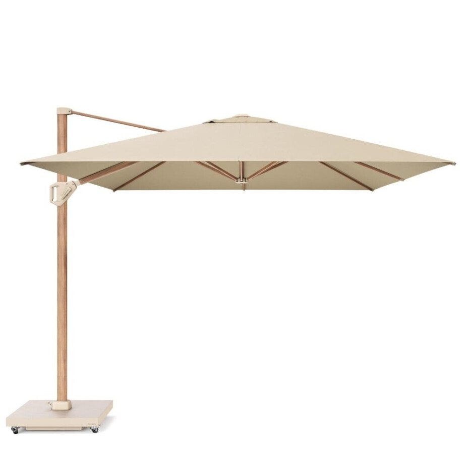 Challenger T² zweefparasol - premium doek | 400x300cm | Champagne/Teak look afbeelding 1