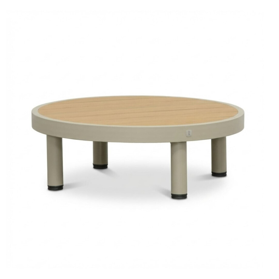 Amalfi loungetafel | aluminium + polywood | beige | 70cm rond afbeelding 1
