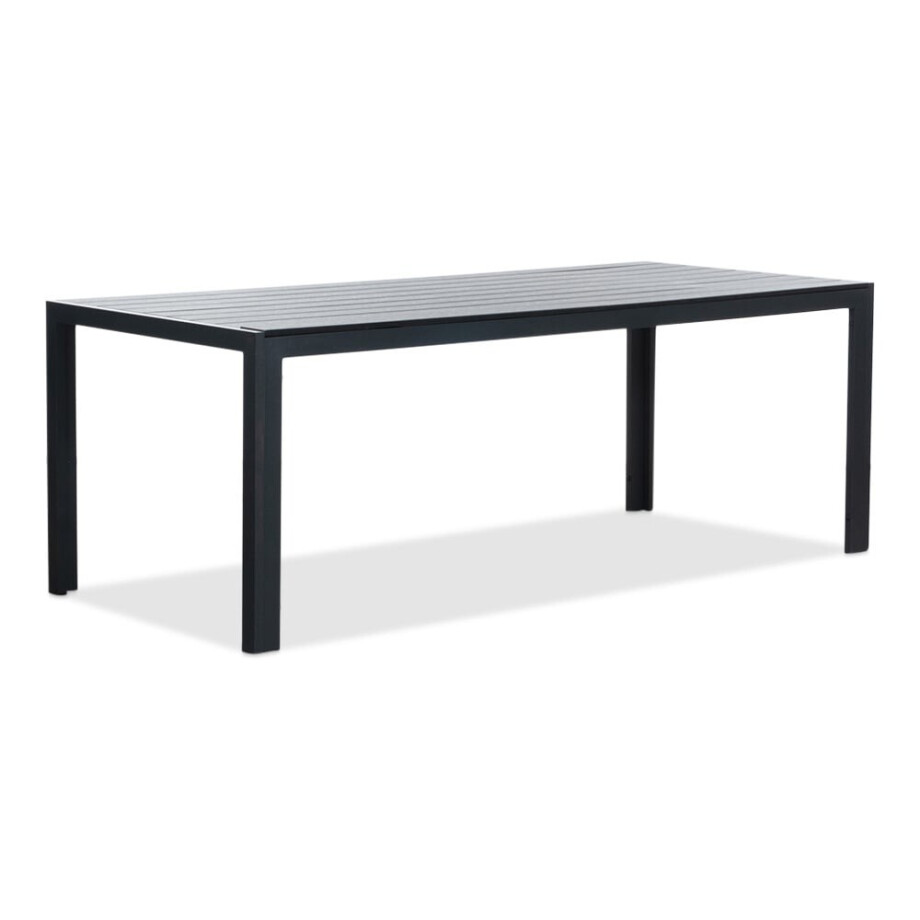 Manchester dining tuintafel 6 personen | polywood + aluminium | zwart | 205cm afbeelding 1