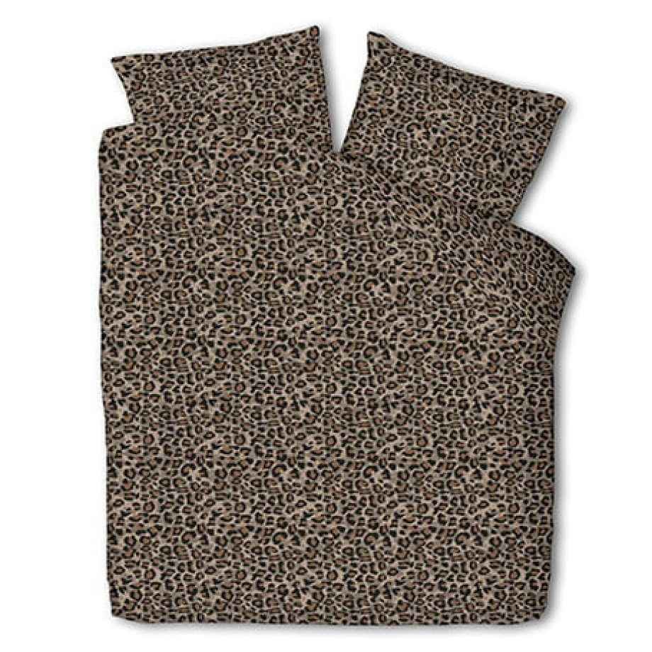 Dekbedovertrek Wild Leopard Dekbedovertrek - Lits-Jumeaux (240x220 cm) - Bruin Microvezel Katoen - Dessin: Dieren - Fresh & Co - Dekbed-Discounter.nl afbeelding 1