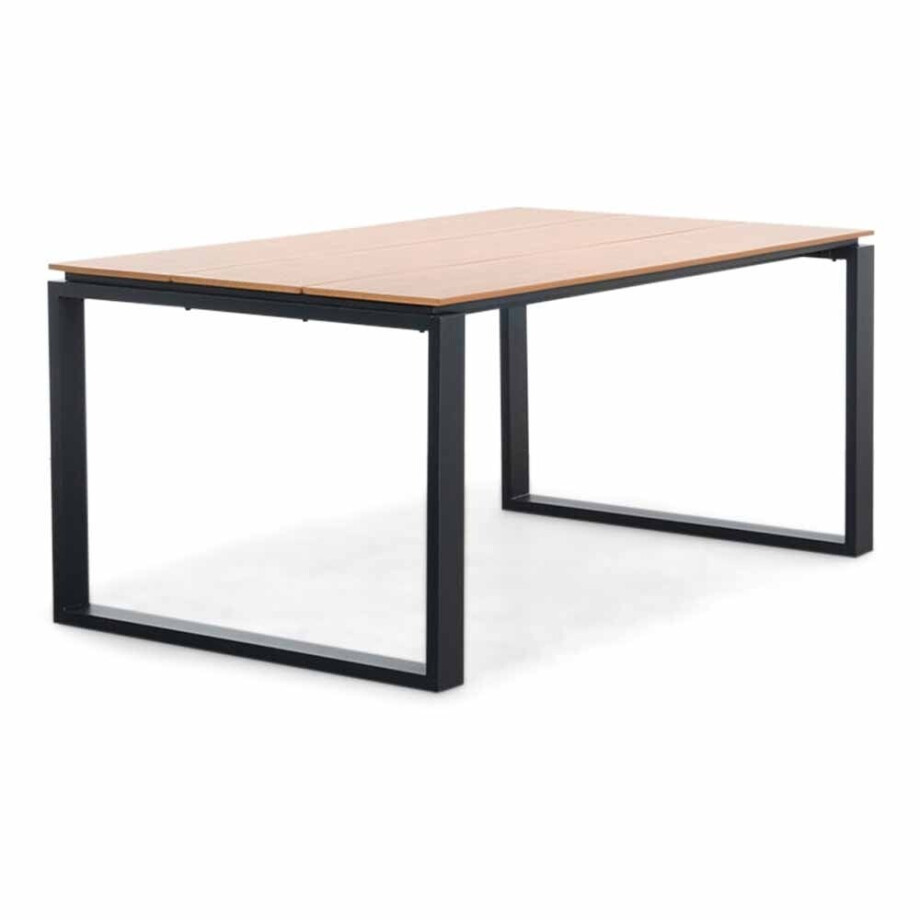 Helsinki dining tuintafel 4 personen | polywood + aluminium | Natural Wood | 160cm afbeelding 1