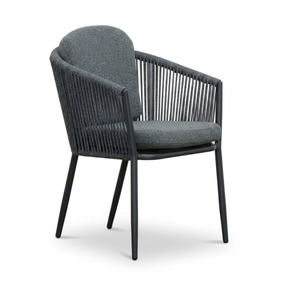 Parma dining tuinstoel | touw + aluminium | antraciet afbeelding 1
