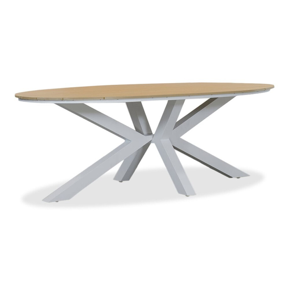 Dallas dining tuintafel 6 personen | polywood + aluminium | wit | 220cm Dallas dining tuintafel 6 personen | polywood + aluminium | wit | 220cm afbeelding 1