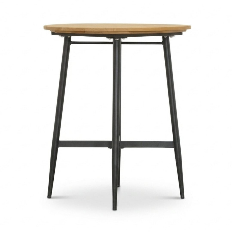 Valencia dining bartafel 4 personen | teakhout + aluminium | antraciet | 90cm rond afbeelding 1