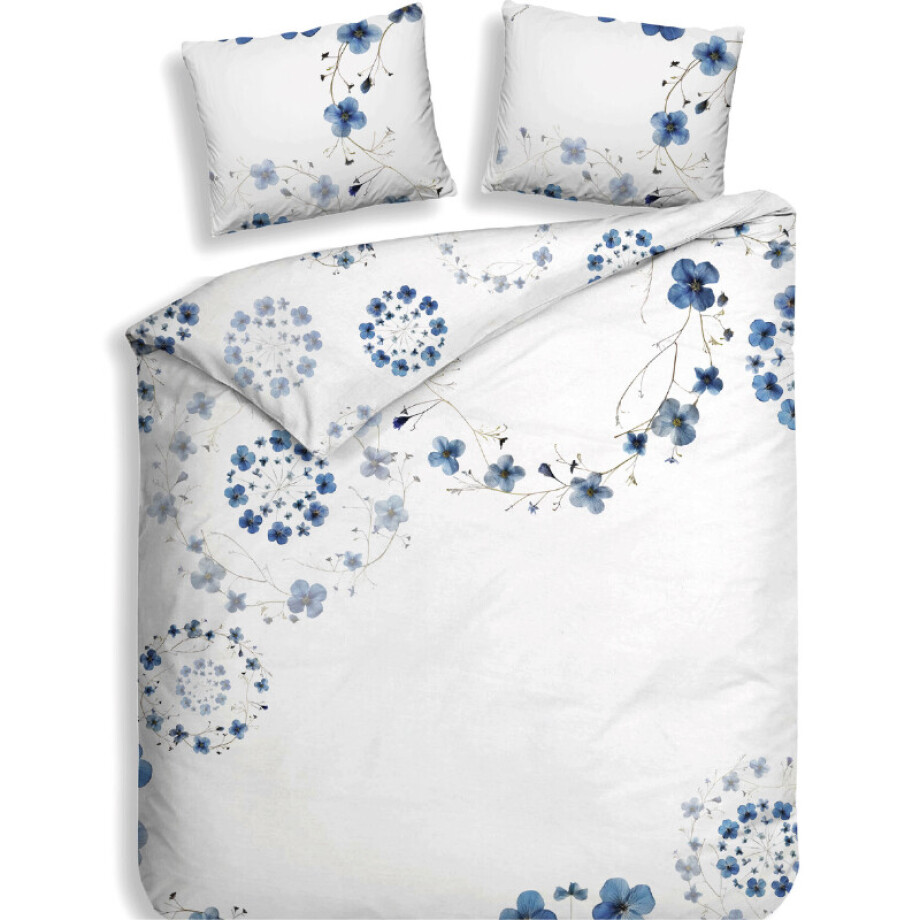 Dekbedovertrek Zoe - Lits-Jumeaux (240x220 cm) - Wit Katoen-satijn - Dessin: Bloemen - Heckett Lane - Dekbed-Discounter.nl afbeelding 