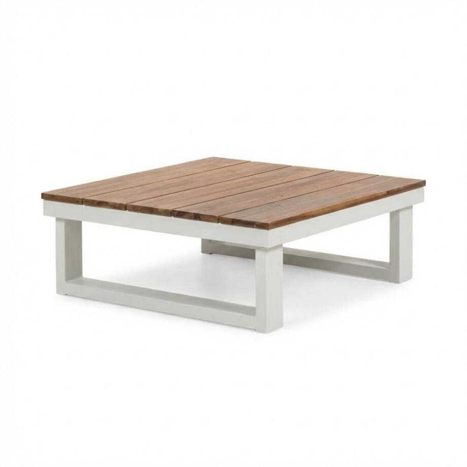 Canyon loungetafel | aluminium + hardhout | wit afbeelding 1