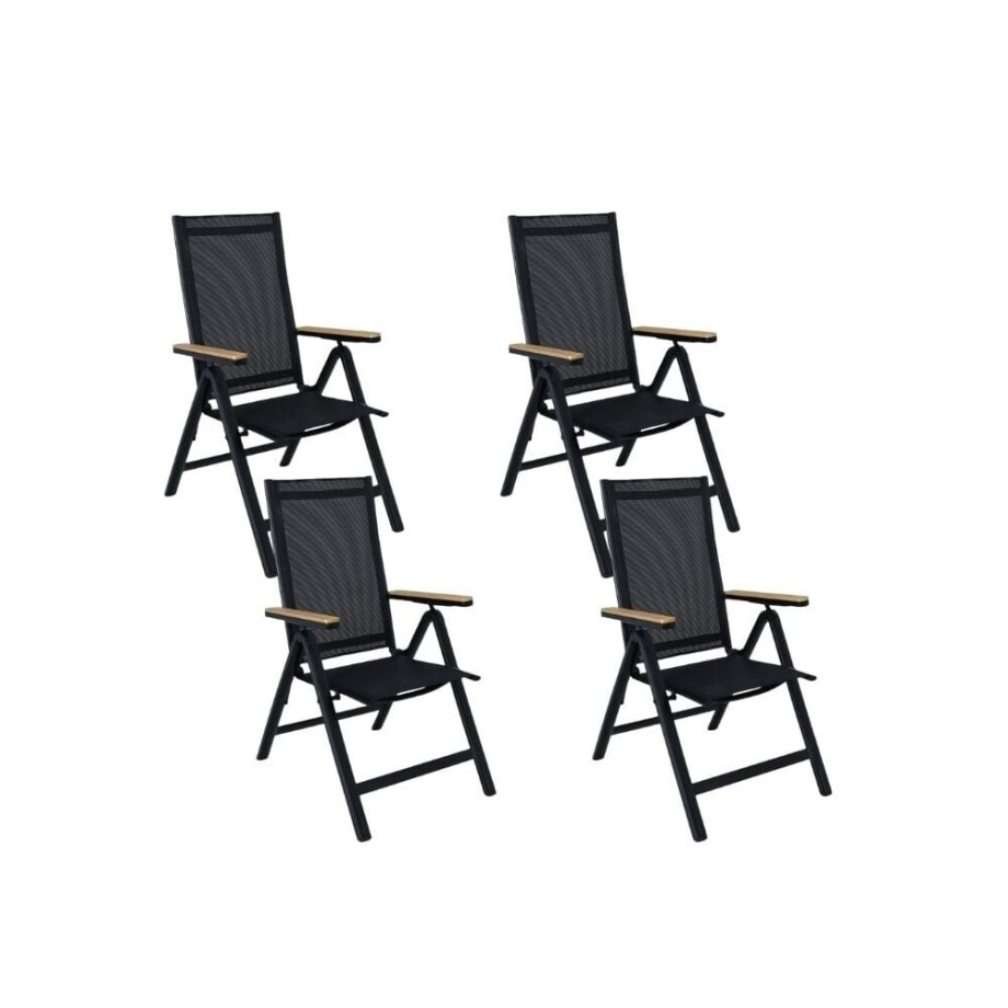 Norali dining tuinstoel verstelbaar set van 4 | textileen + aluminium | antraciet afbeelding 1