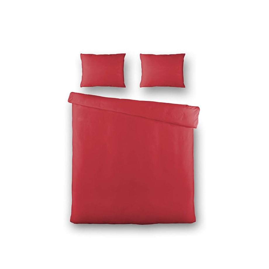 Dekbedovertrek Silk Satin - Lits-Jumeaux (240x220 cm) - Rood Microvezel - Dessin: Effen - Fresh & Co - Dekbed-Discounter.nl afbeelding 1