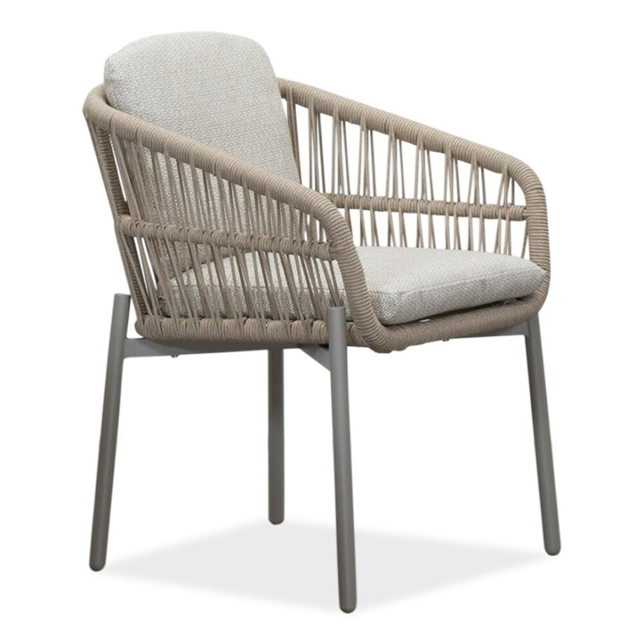 Rico dining tuinstoel | aluminium + touw | zand Rico dining tuinstoel | aluminium + touw | zand afbeelding 1