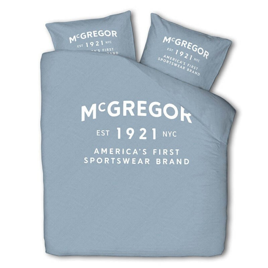 Dekbedovertrek McGregor - Tweepersoons (200x240 cm) - Blauw Katoen - Dessin: Tekst - McGregor - Dekbed-Discounter.nl afbeelding 