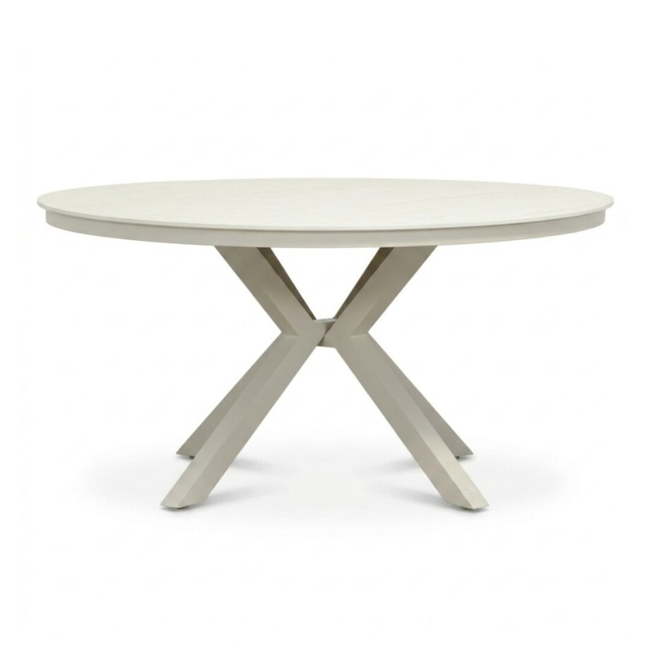 Cuba dining tuintafel 5 personen | sintered stone + aluminium | beige | 144cm rond afbeelding 1