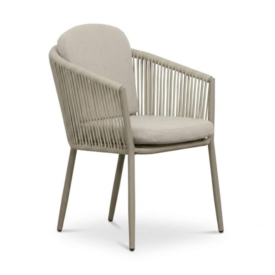 Parma dining tuinstoel | touw + aluminium | beige Parma dining tuinstoel | touw + aluminium | beige afbeelding 1