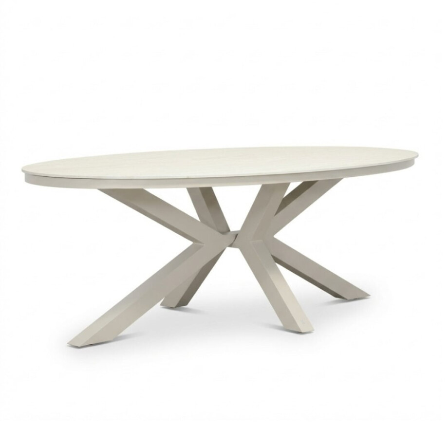 Firenze dining tuintafel 6 personen | sintered stone + aluminium | beige | 220cm ovaal Firenze dining tuintafel 6 personen | sintered stone + aluminium | beige | 220cm ovaal afbeelding 1