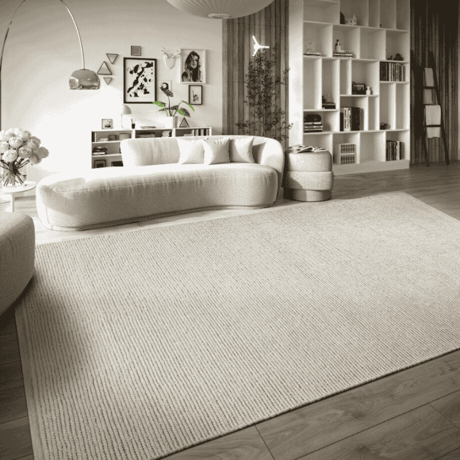 Wollen Vloerkleed Francois - Creme maat: 90x60cm - materiaal: Wol - Dekbed-Discounter.nl afbeelding 