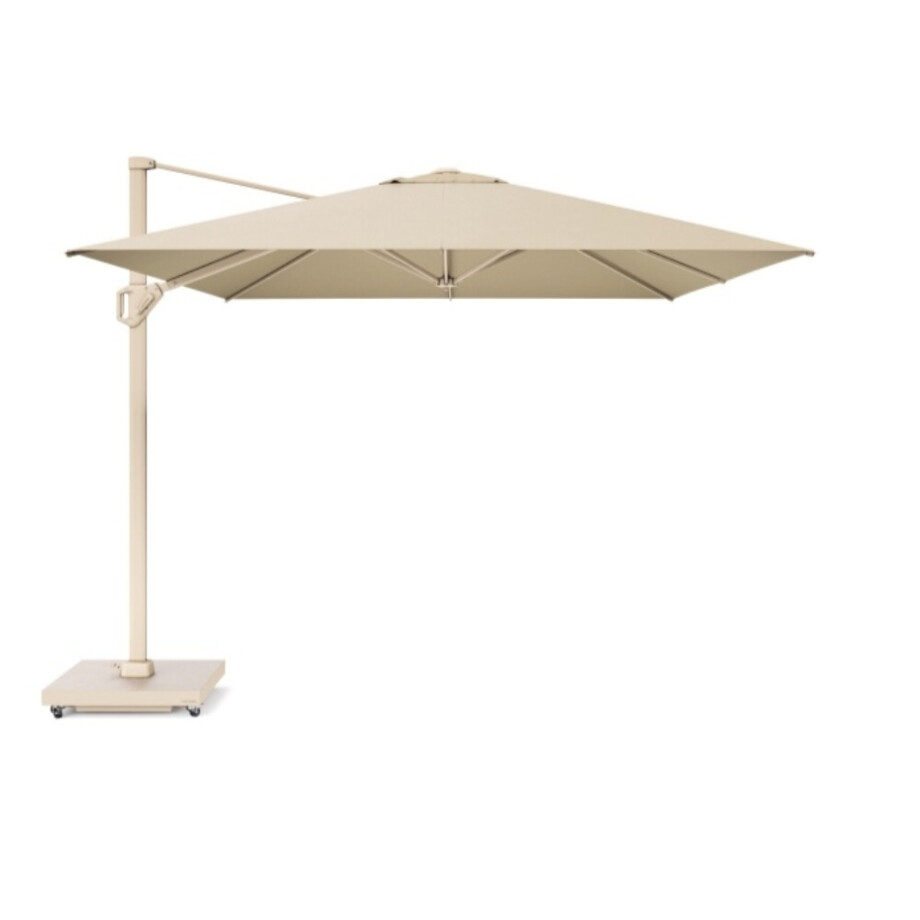 Challenger T² zweefparasol - premium doek | 350x260cm | Champagne/Teak look afbeelding 1