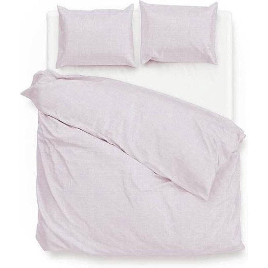 Dekbedovertrek Katoen - Tweepersoons (200x200 cm) - Roze Katoen - Dessin: Effen - Zo!Home - Dekbed-Discounter.nl afbeelding 