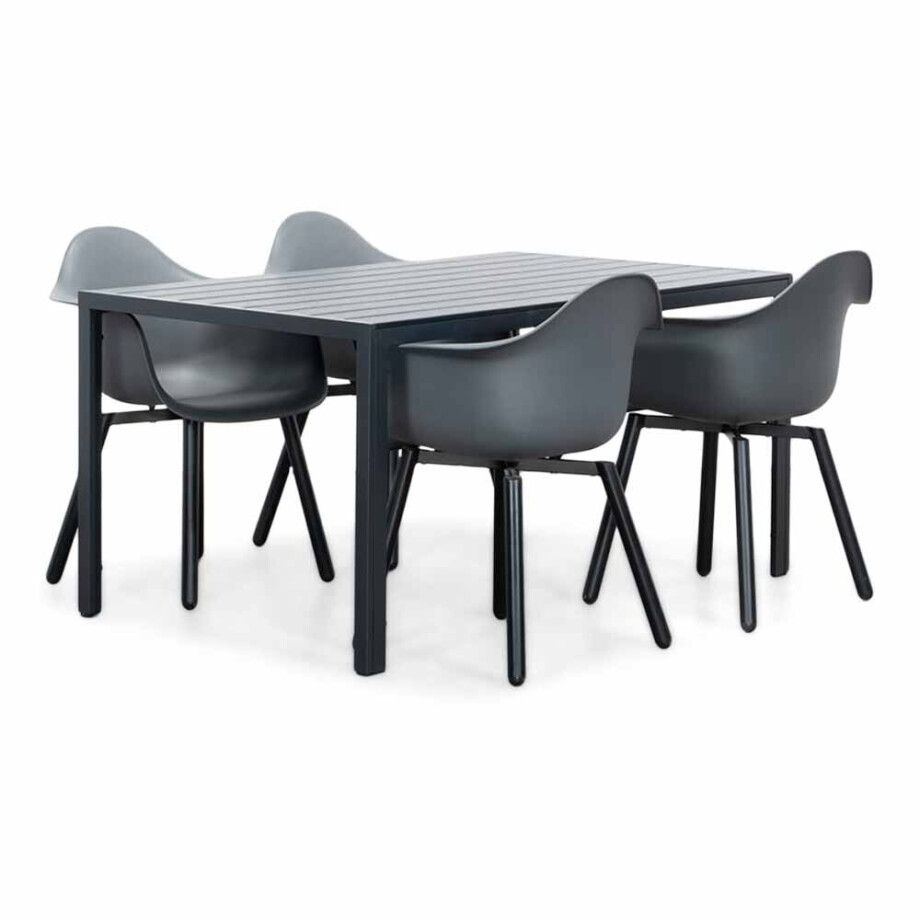 Manchester/Montreux dining tuinset | 4 personen | aluminium + kunststof | 150cm afbeelding 1