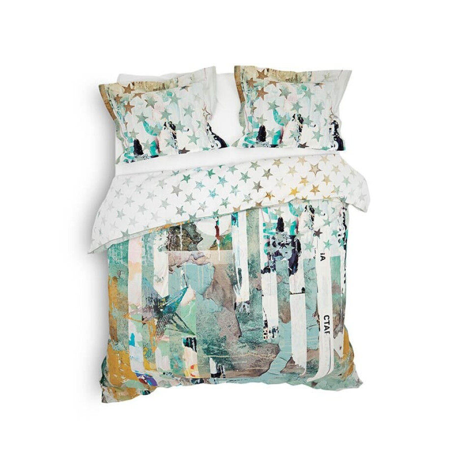 Dekbedovertrek Katoen - Lits-Jumeaux (240x220 cm) - Meerkleurig Katoen-satijn - Dessin: Patroon, Sterren, Modern - Heckett Lane - Dekbed-Discounter.nl afbeelding 