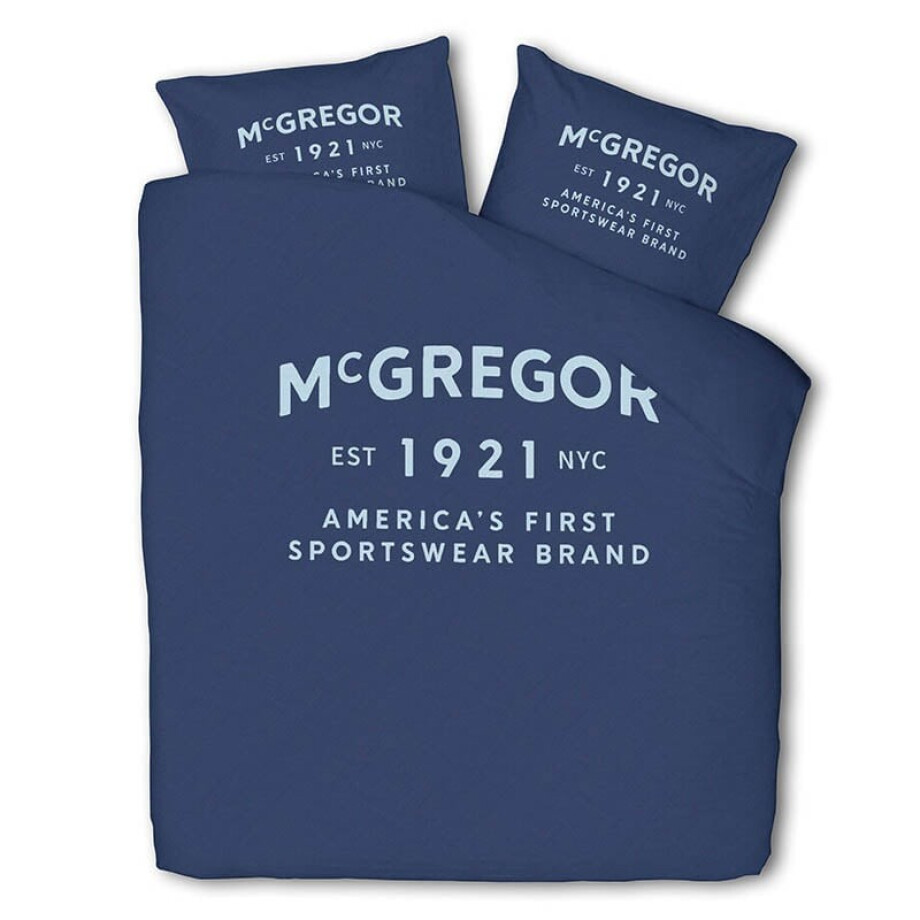 Dekbedovertrek McGregor - Lits-Jumeaux (240x240 cm) - Blauw Katoen - Dessin: Tekst - McGregor - Dekbed-Discounter.nl afbeelding 